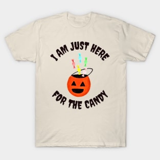 I Am Just Here For the Candy, Funny Halloween, Funny Gift (Pastel Orange) T-Shirt